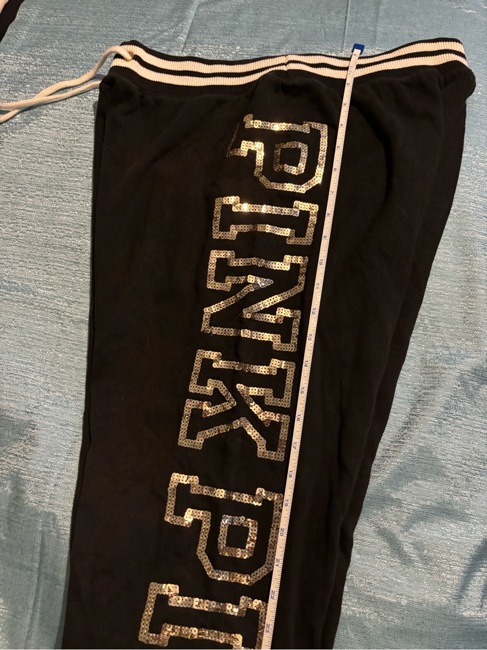 Women’s Black Sequin-Logo Jogger Pants PINK Victoria’s Secret